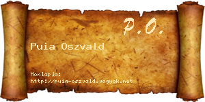 Puia Oszvald névjegykártya